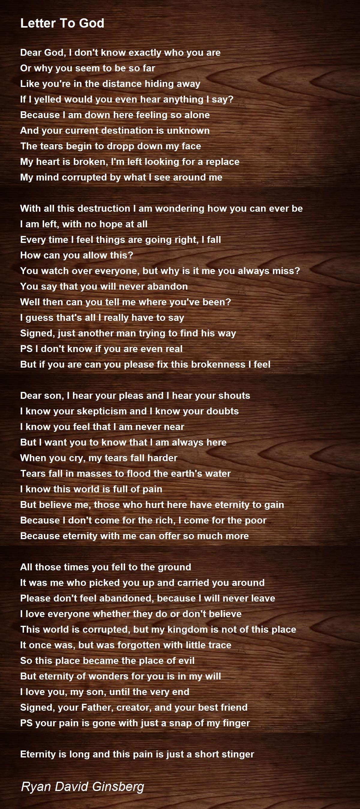 God Said No Poem