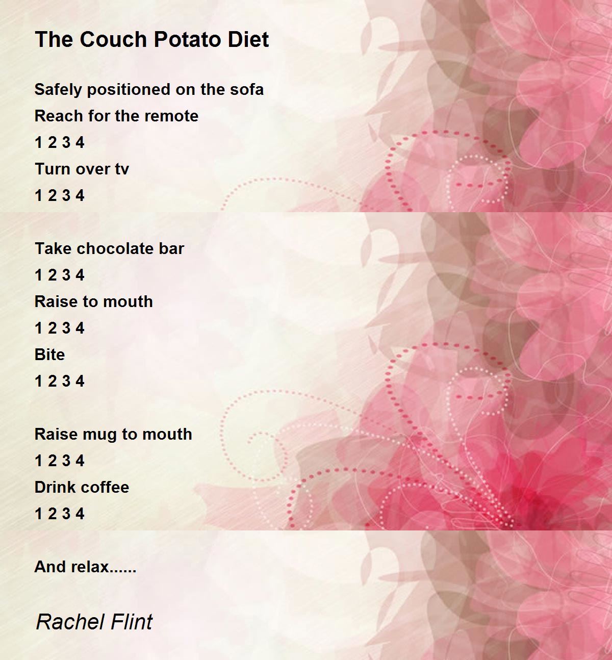 The Couch Potato Diet by Rachel Flint The Couch Potato Diet Poem
