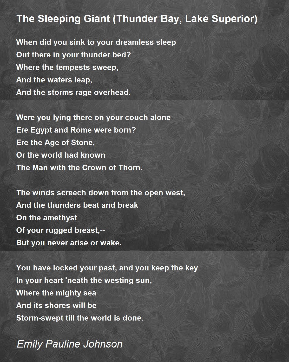 The Sleeping Giant (Thunder Bay, Lake Superior) The Sleeping Giant