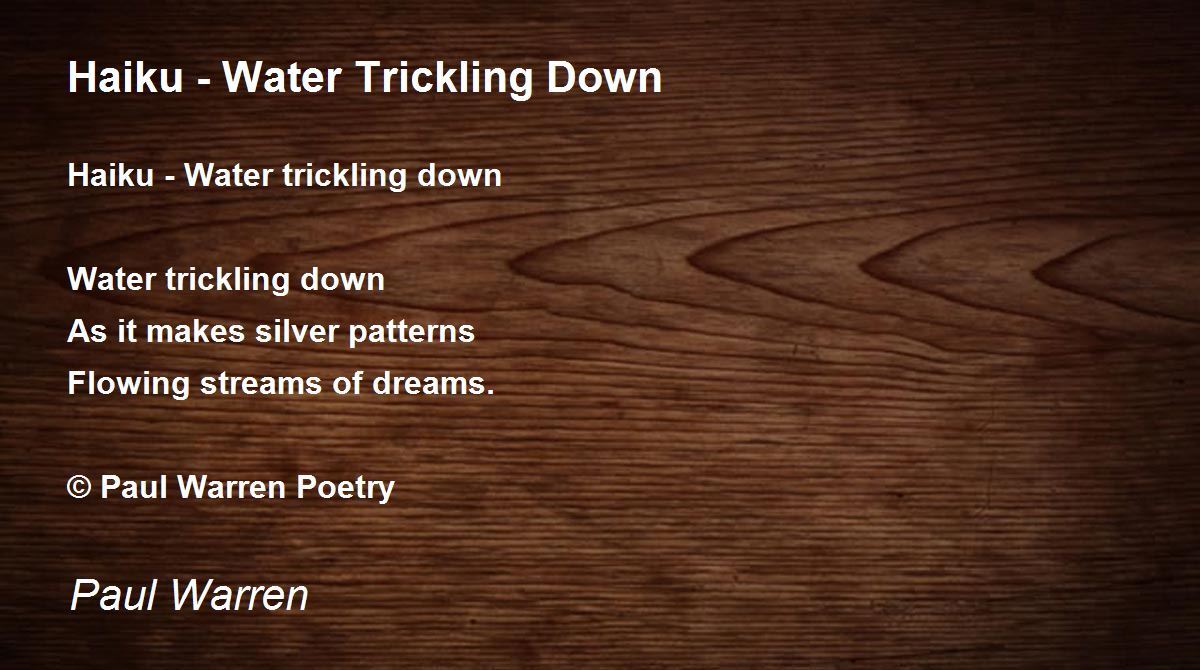 Water Haiku Example Haiku Poems About Water