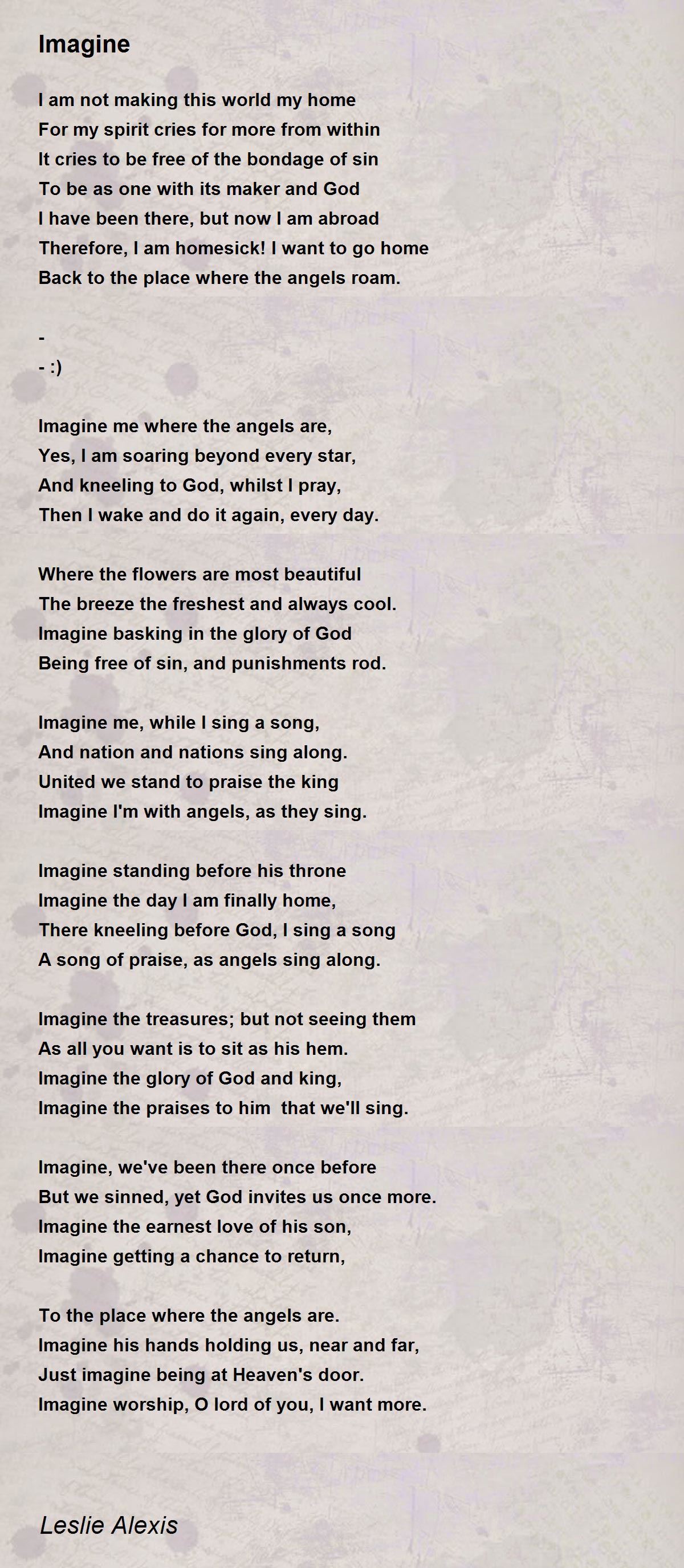 Imagine Imagine Poem by Leslie Alexis