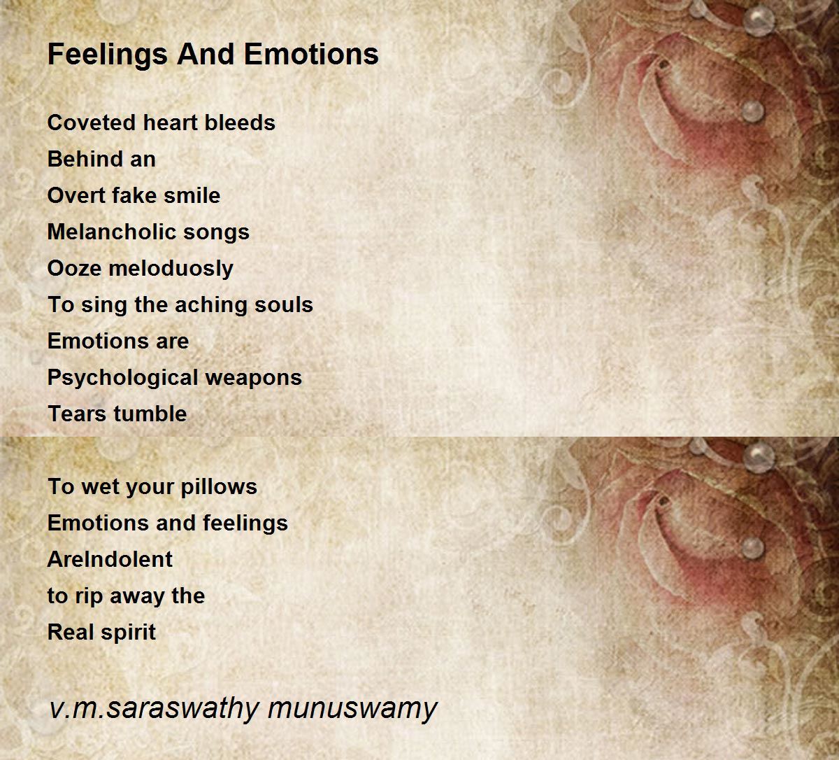 Feelings And Emotions by v.m.saraswathy munuswamy Feelings And