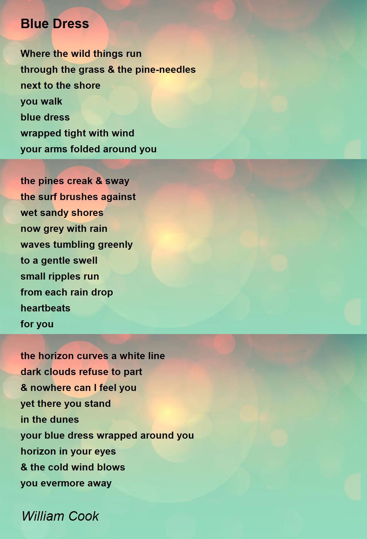 Blue Dress Blue Dress Poem by William Cook