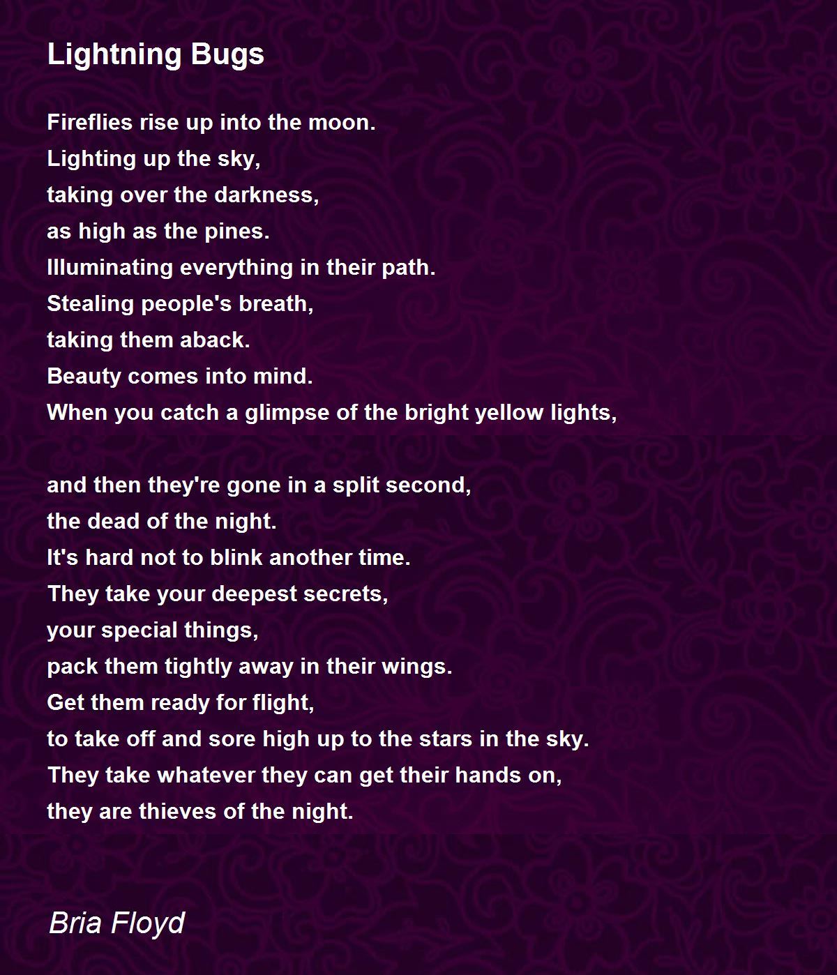 Lightning Bugs Lightning Bugs Poem by Bria Floyd