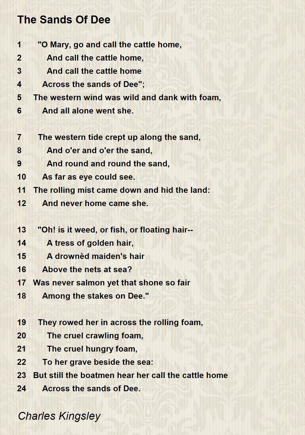 The Sands Of Dee Poem by Charles Kingsley - Poem Hunter