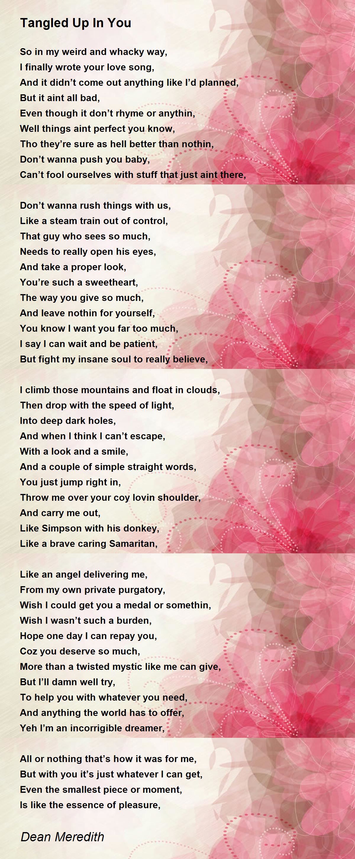 Tangled Up In You Tangled Up In You Poem by Dean Meredith