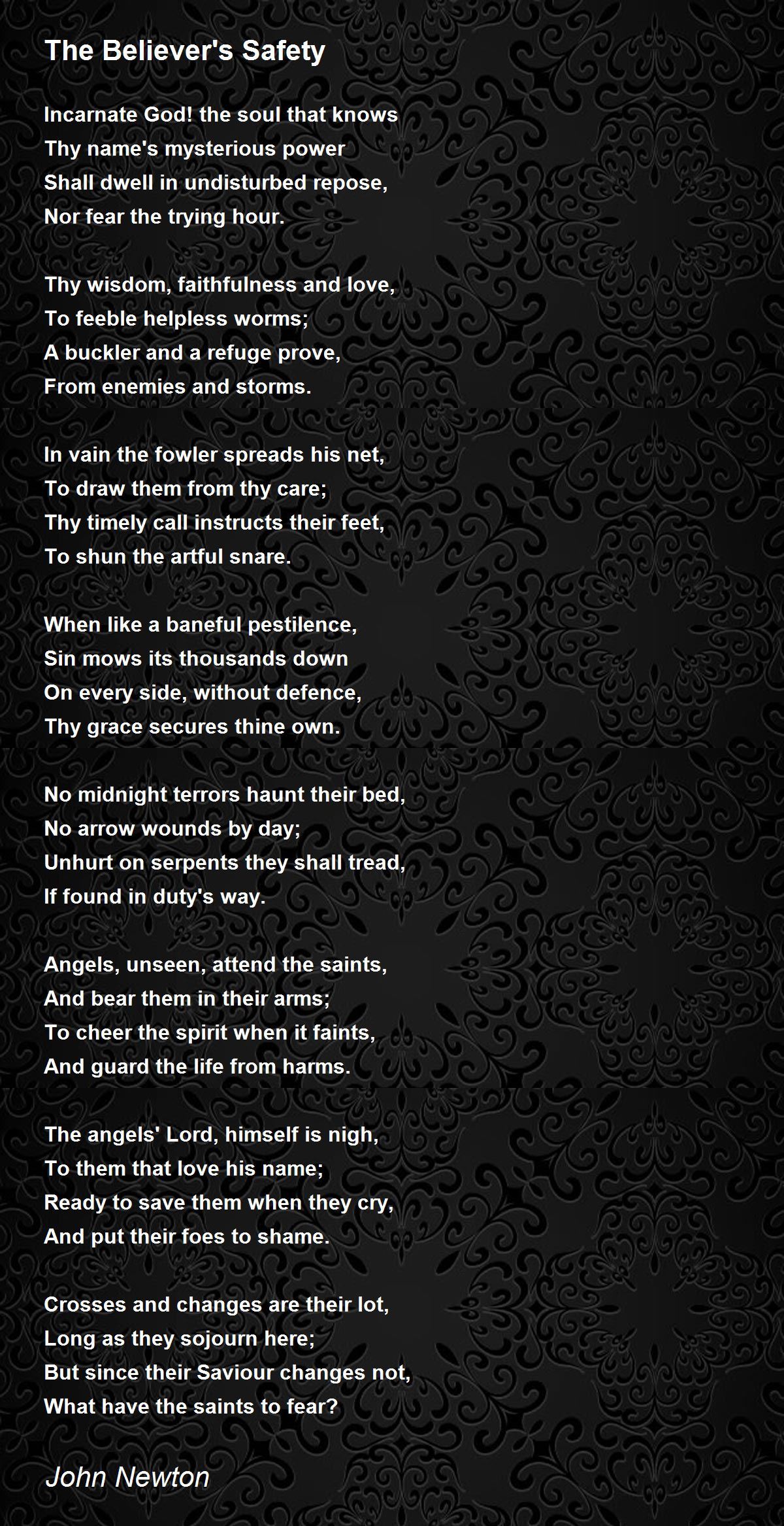 The Believer's Safety The Believer's Safety Poem by John Newton