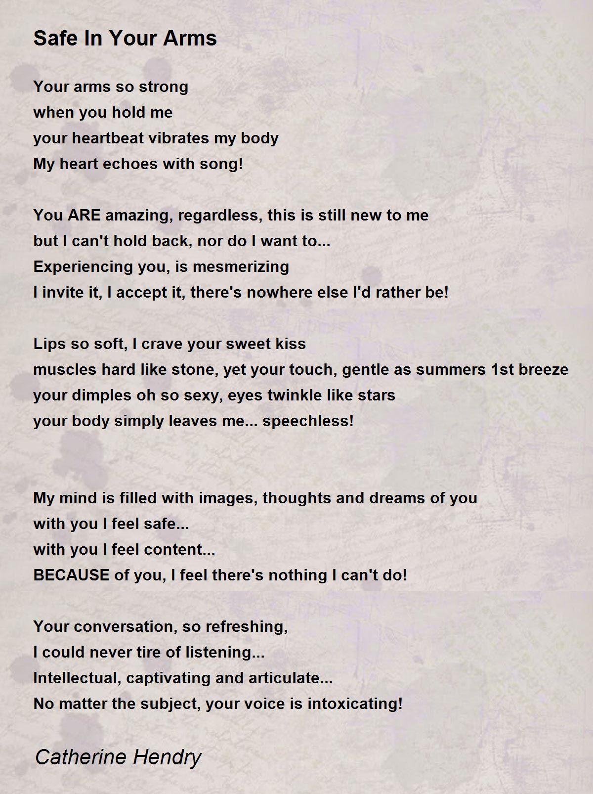 I Feel Safe In Your Arms Quotes Safe In Your Arms - Safe In Your Arms Poem By Catherine Hendry