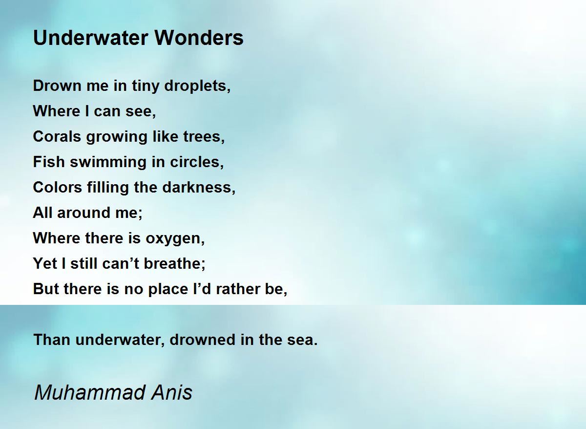 Underwater Wonders by Muhammad Anis Underwater Wonders Poem