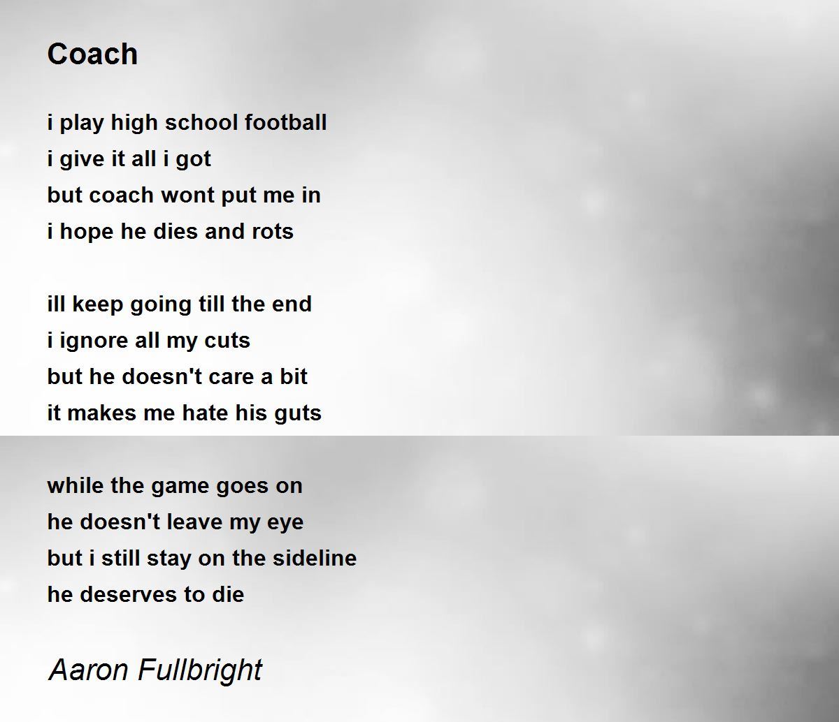 Coach Poem by Aaron Fullbright Poem Hunter