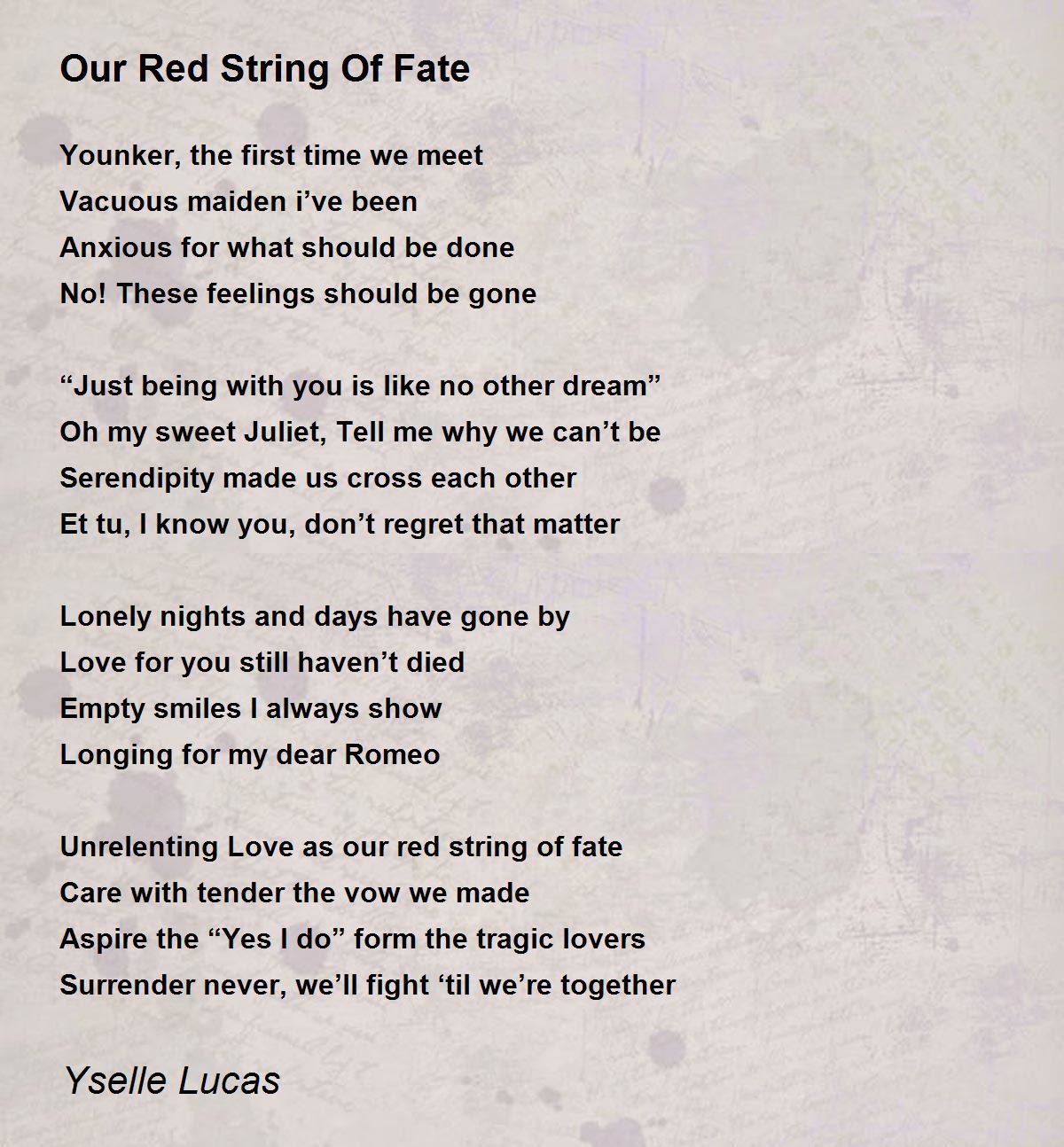 Our Red String Of Fate Our Red String Of Fate Poem by Yselle Lucas