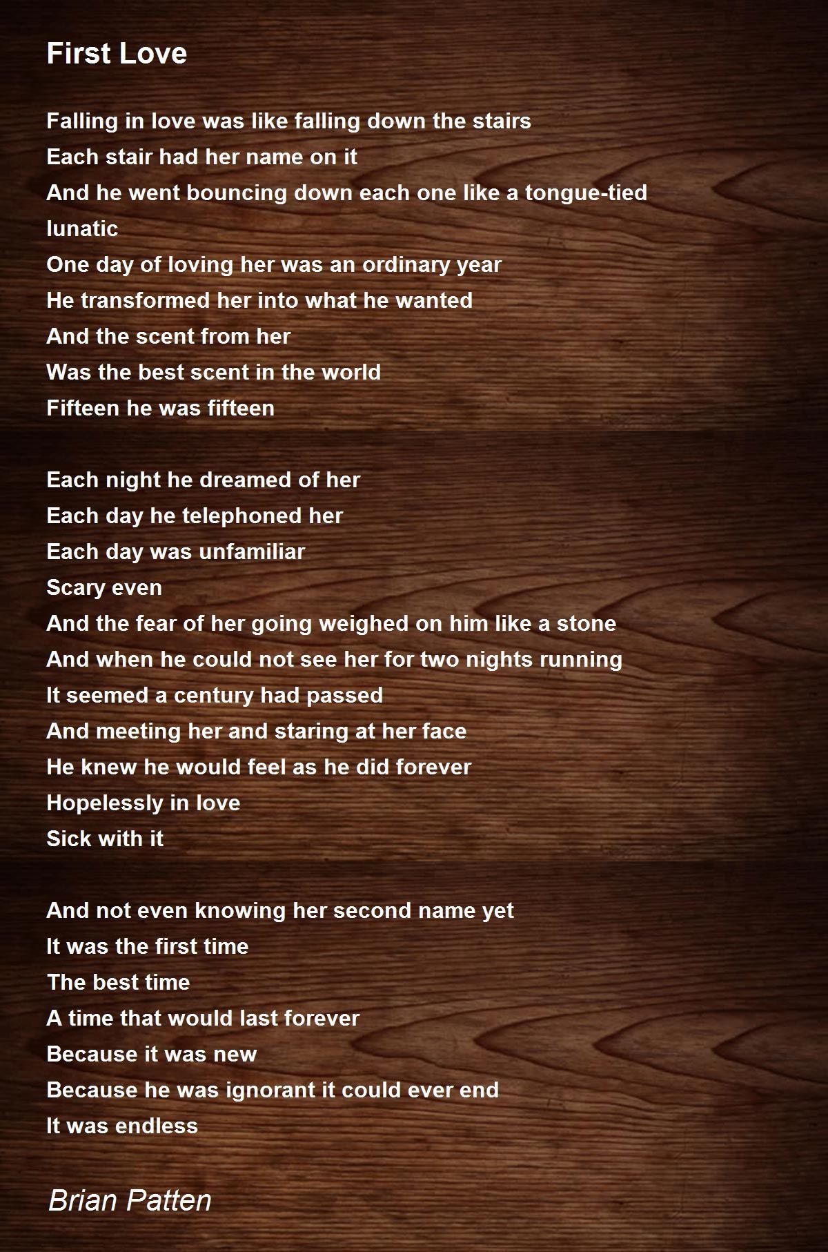 First Love Poem by Brian Patten - Poem Hunter