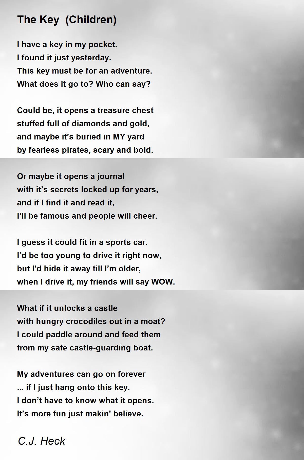 the key children poem by c.j. heck - poem hunter
