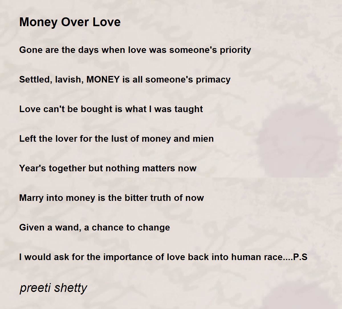 money-over-love-by-preeti-shetty-money-over-love-poem