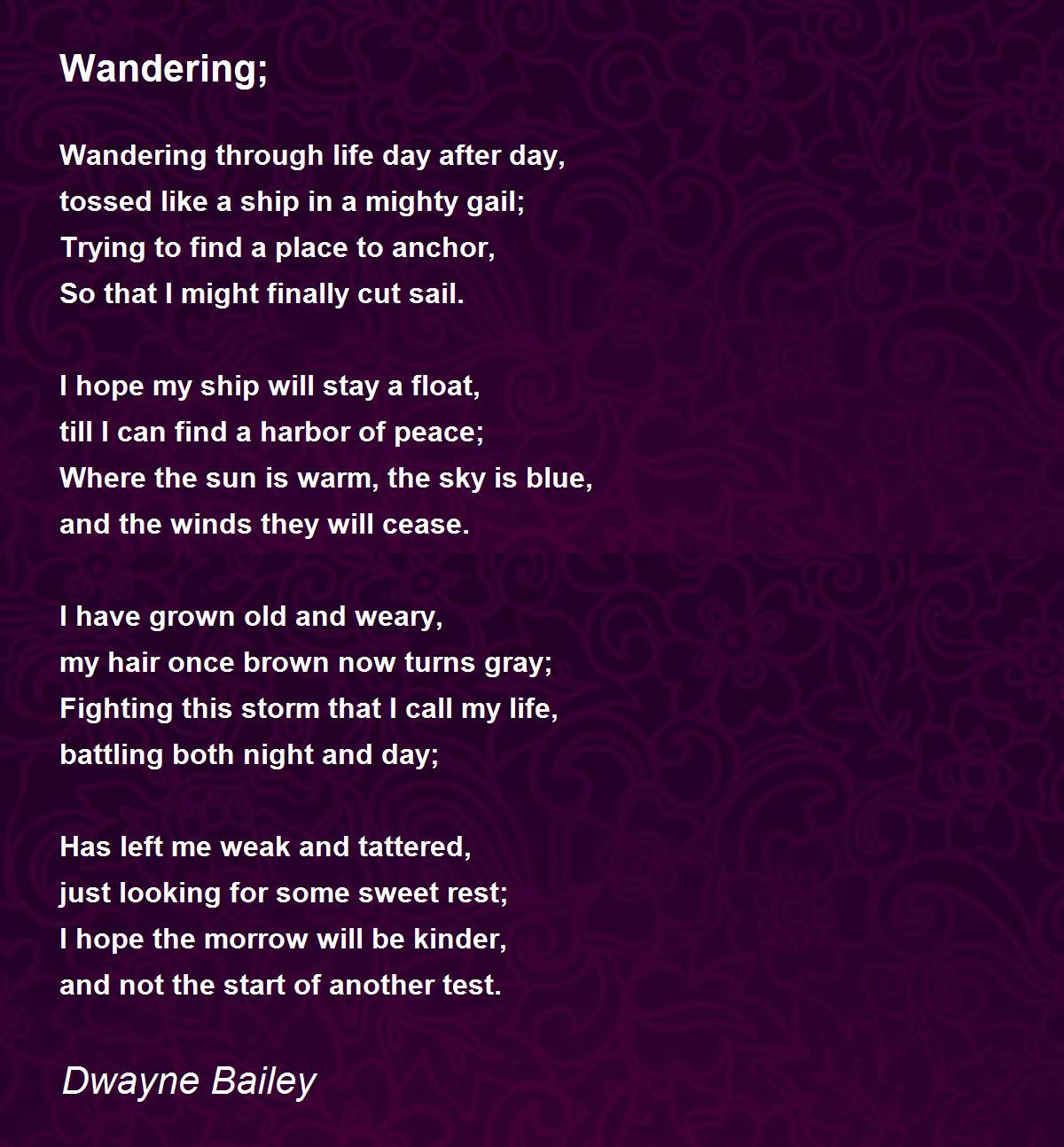 poetry on wandering