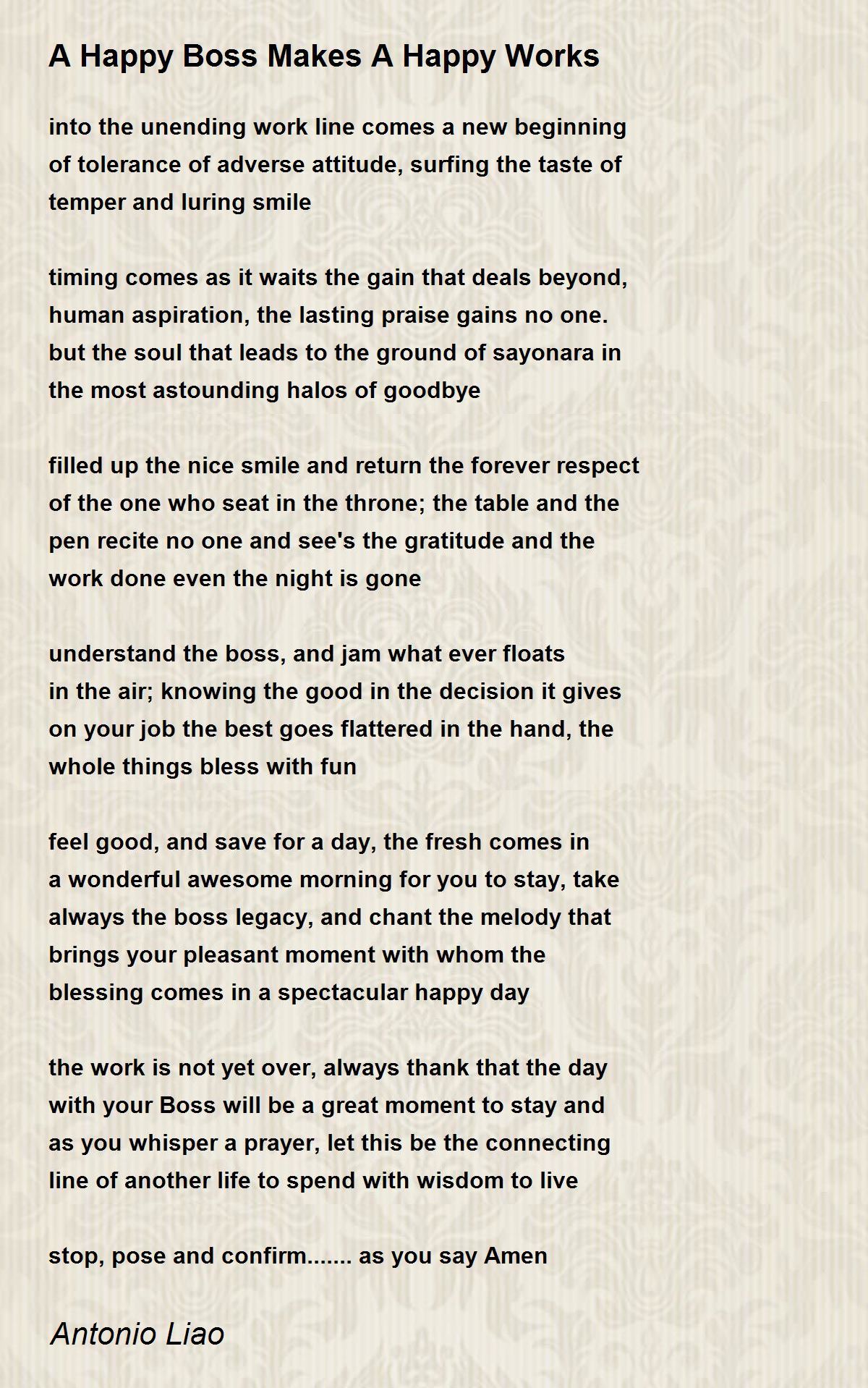 A Happy Boss Makes A Happy Works A Happy Boss Makes A Happy Works