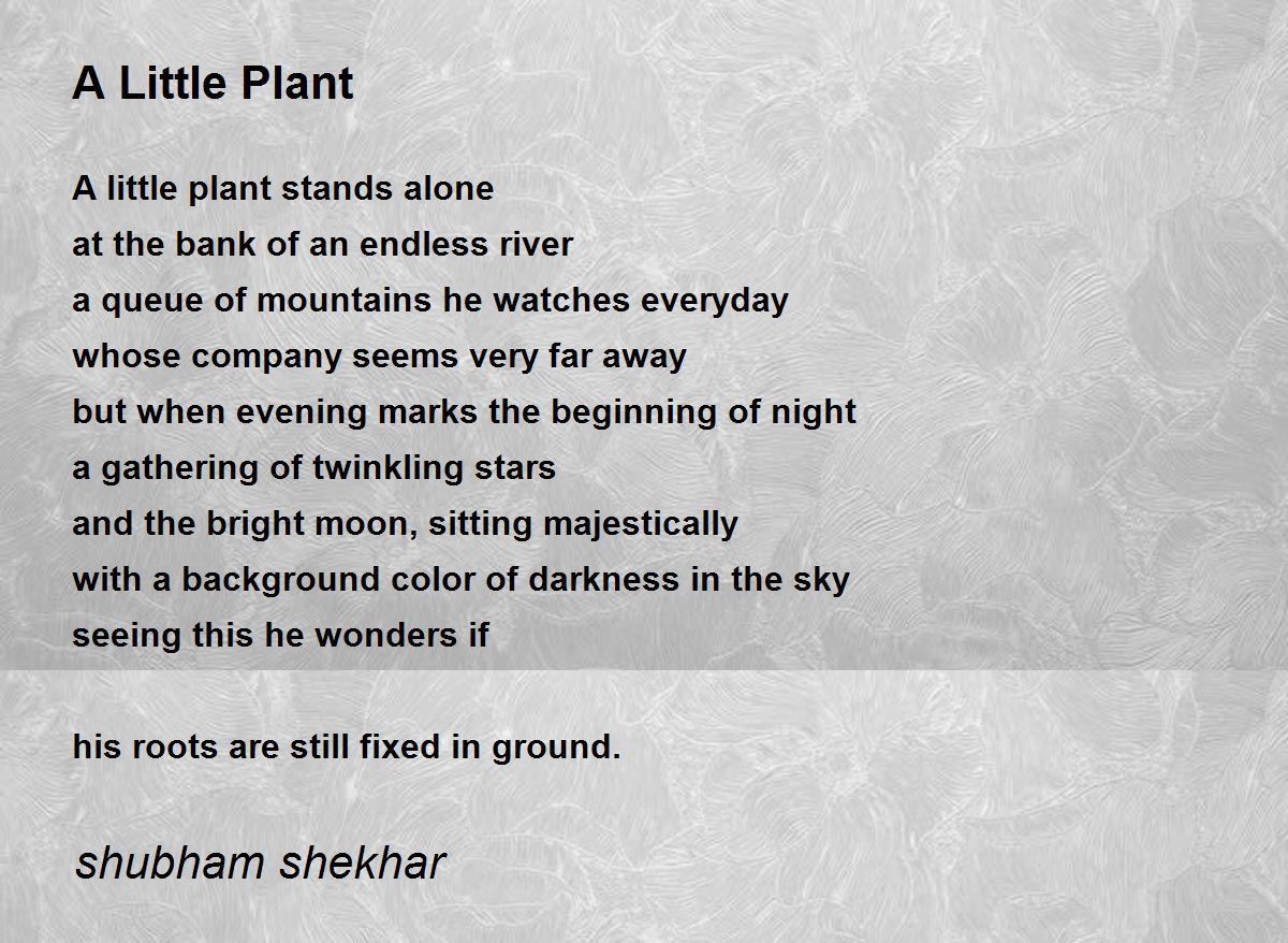 A Little Plant A Little Plant Poem by shubham shekhar