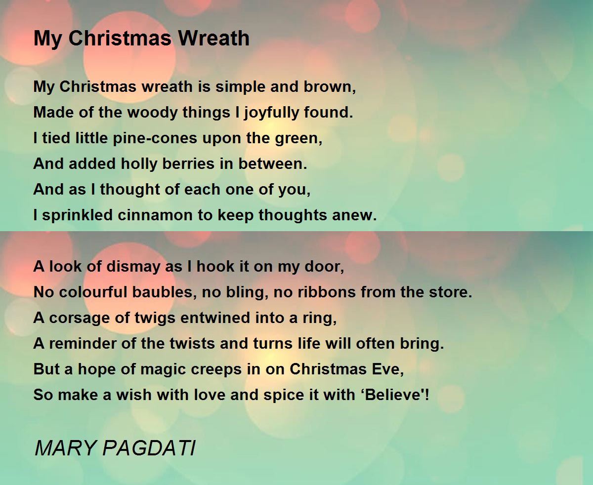 Christmas Wreath Poem 