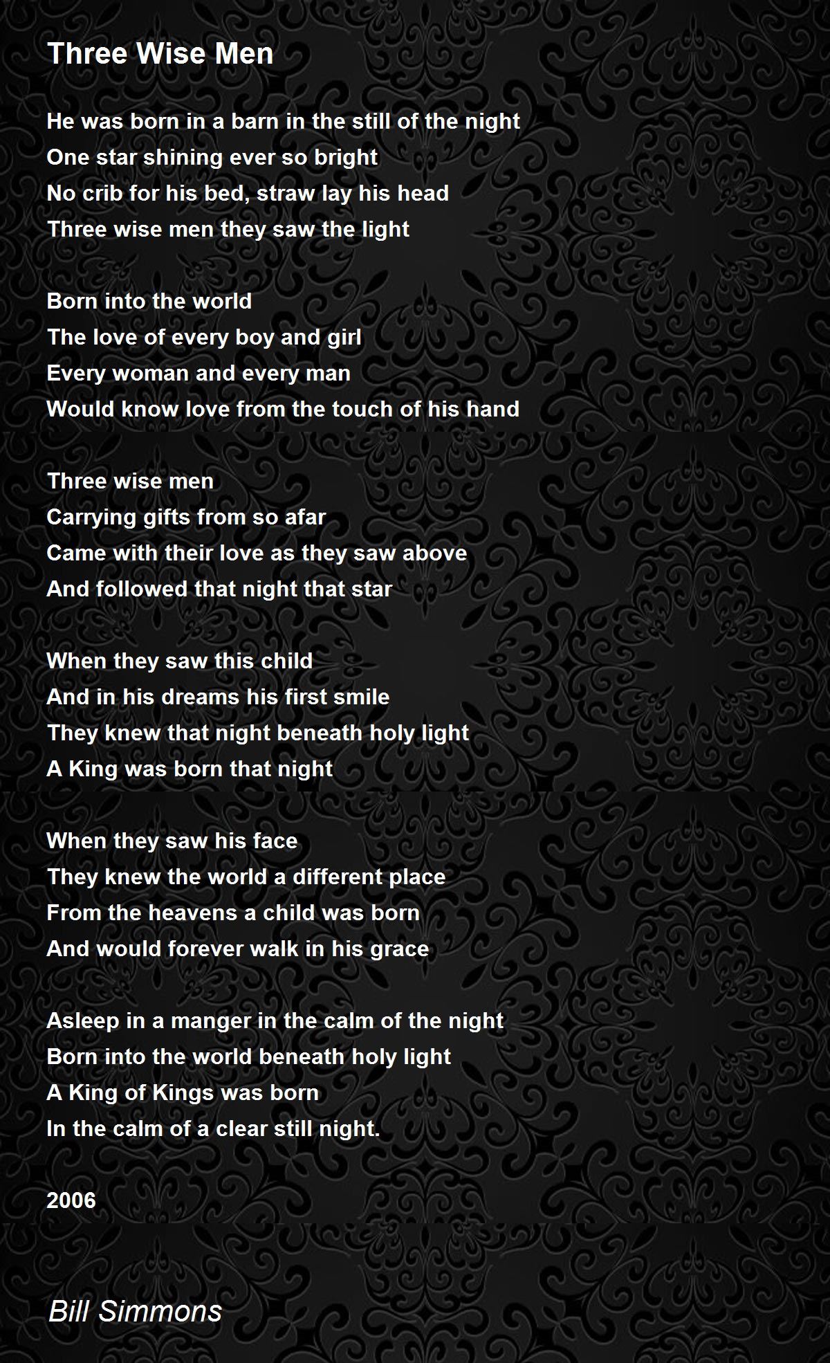 Three Wise Men Poem by Bill Simmons Poem Hunter
