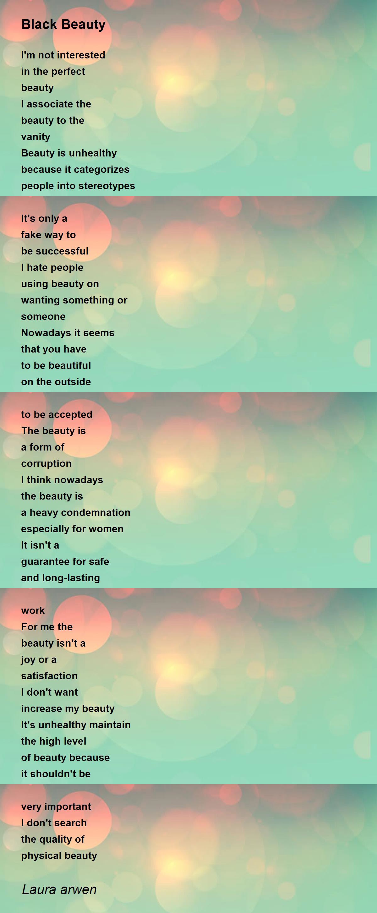 Black Beauty Black Beauty Poem by Laura arwen