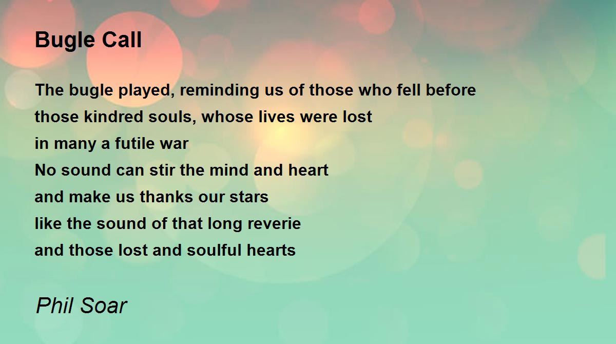 Bugle Call Bugle Call Poem by Phil Soar