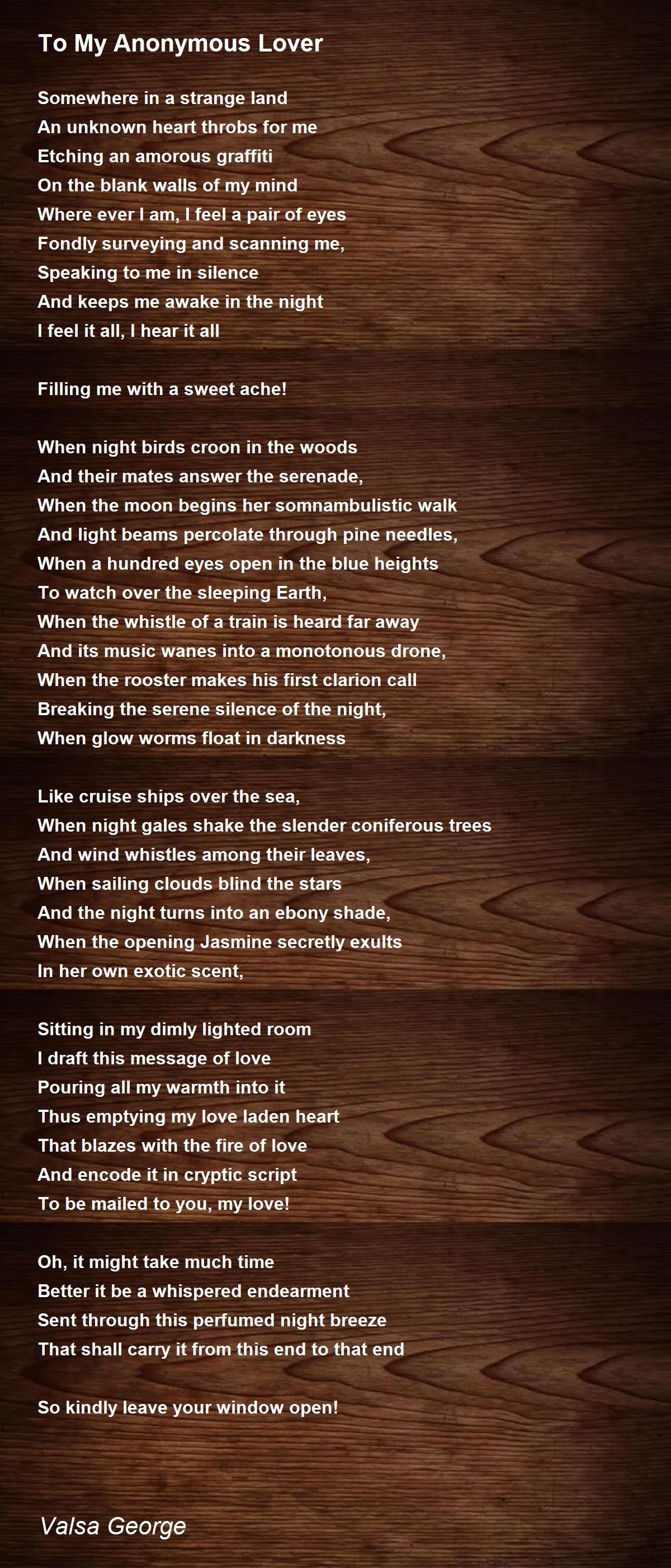 Anonymous poems in english picture
