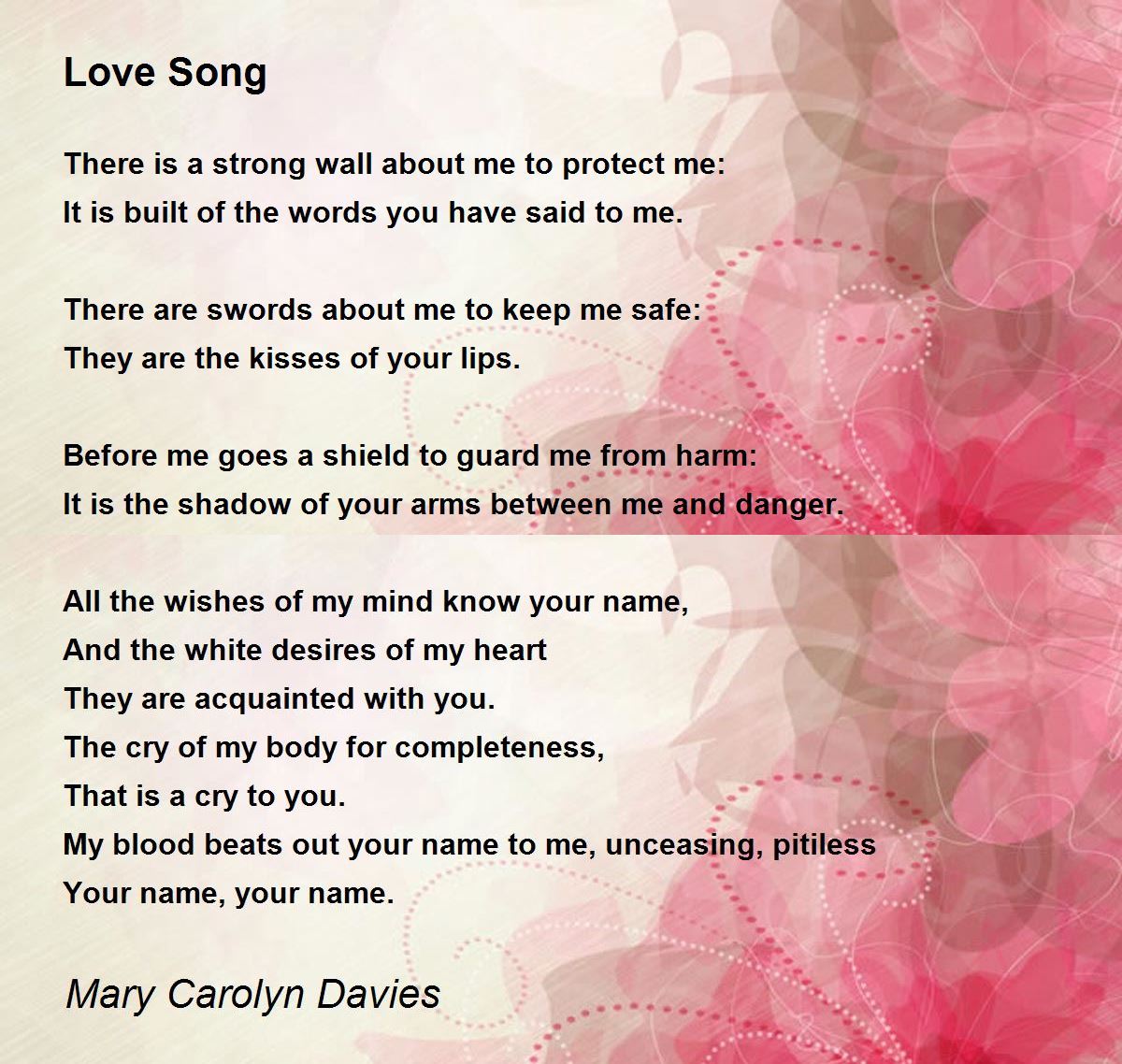 Love Song Love Song Poem by Mary Carolyn Davies