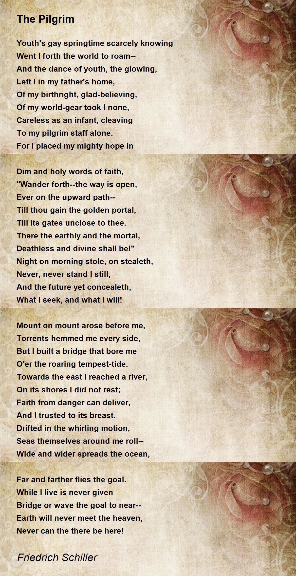 The Pilgrim Poem by Friedrich Schiller - Poem Hunter