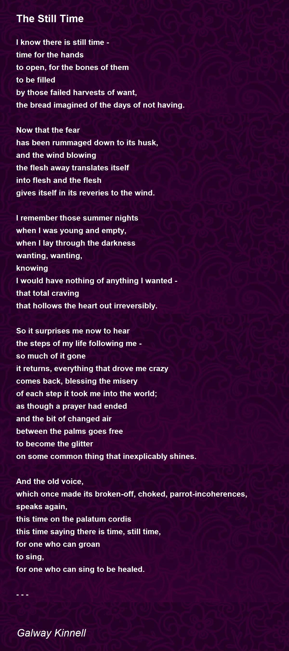 The Still Time The Still Time Poem by Galway Kinnell