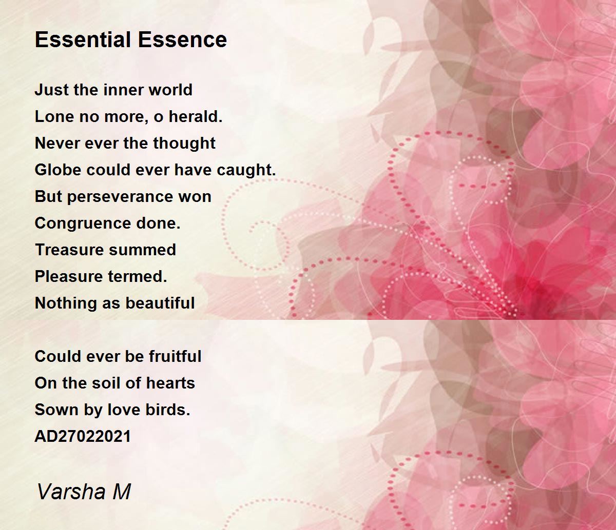 Essential Essence Essential Essence Poem by Varsha M