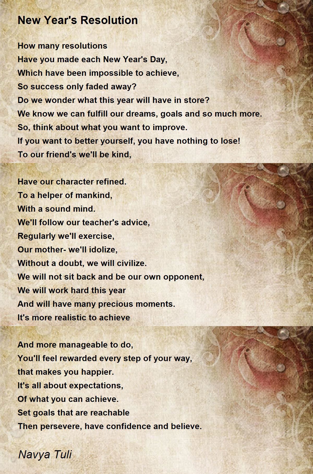 New Year's Resolution Poem by Navya Tuli Poem Hunter