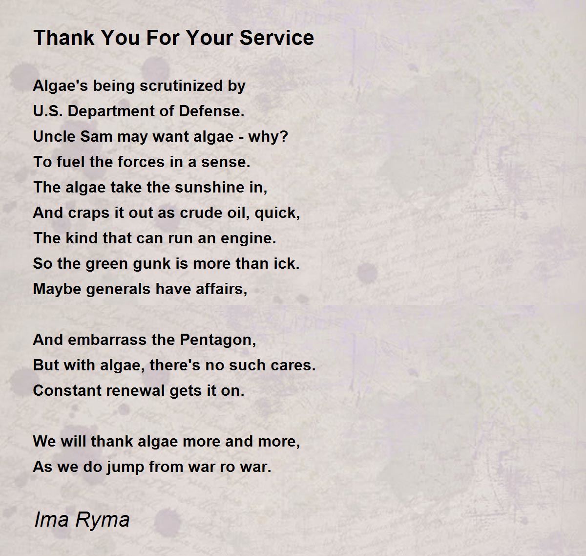 Thank-you-for-your-service Poems - Poems For Thank-you-for-your-service