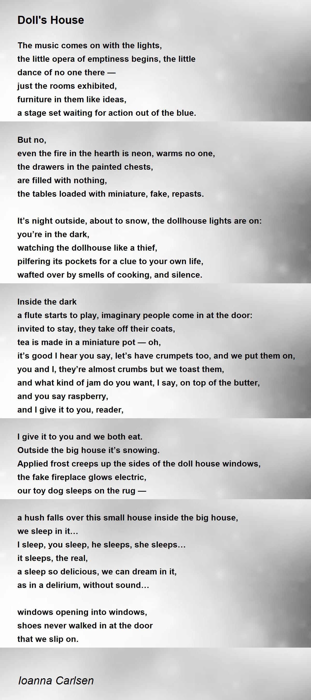 Doll's House Doll's House Poem by Ioanna Carlsen