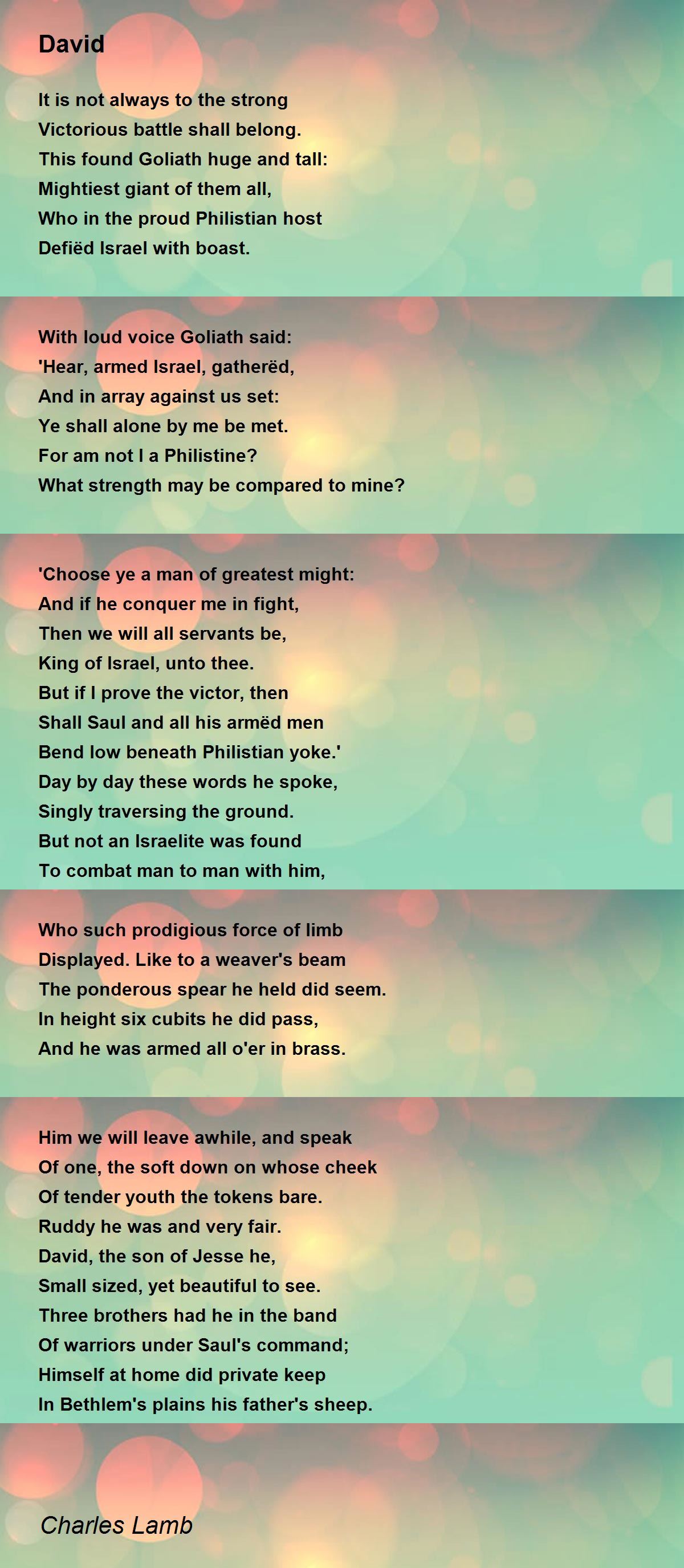David David Poem by Charles Lamb