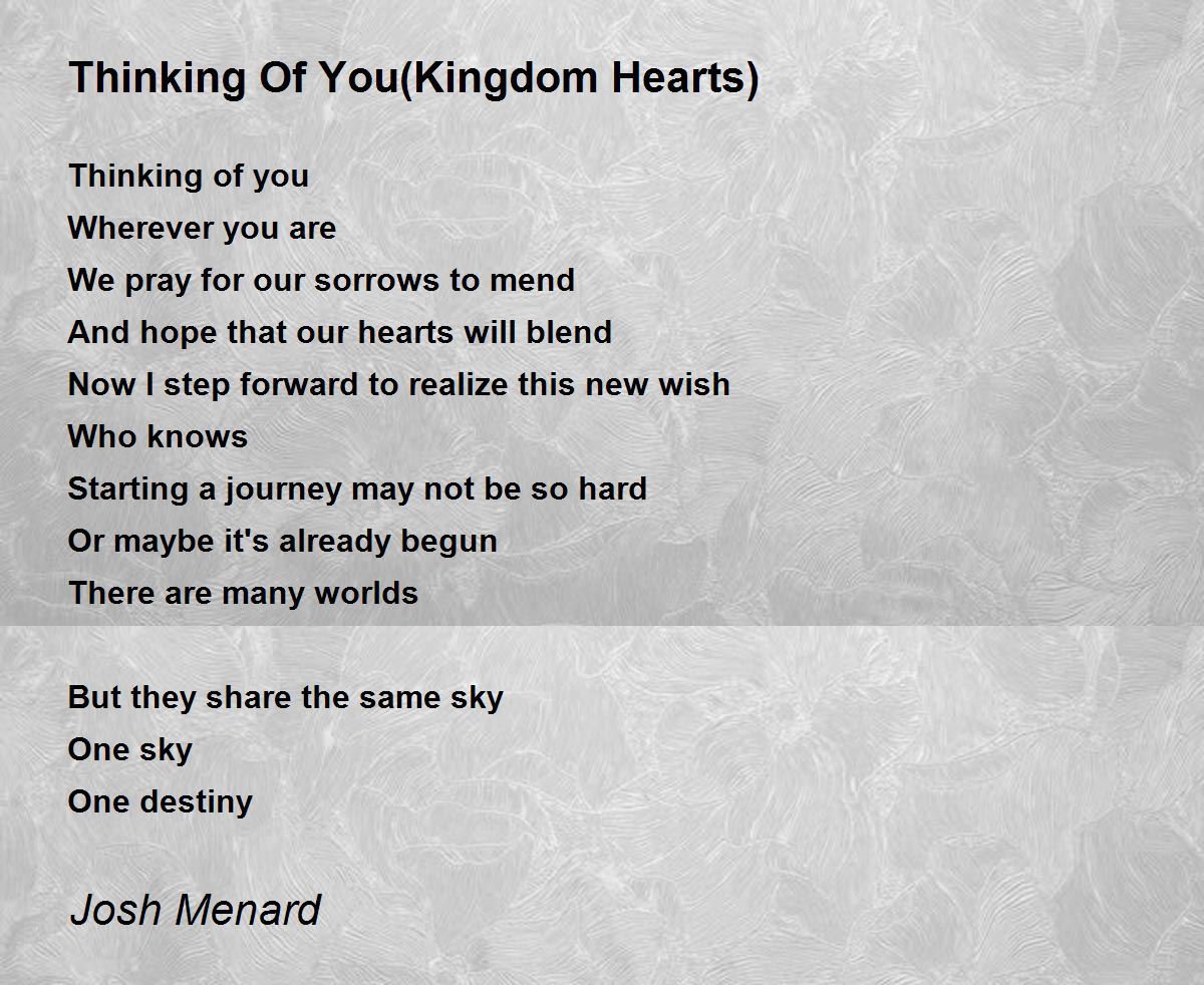 Thinking of you peoms