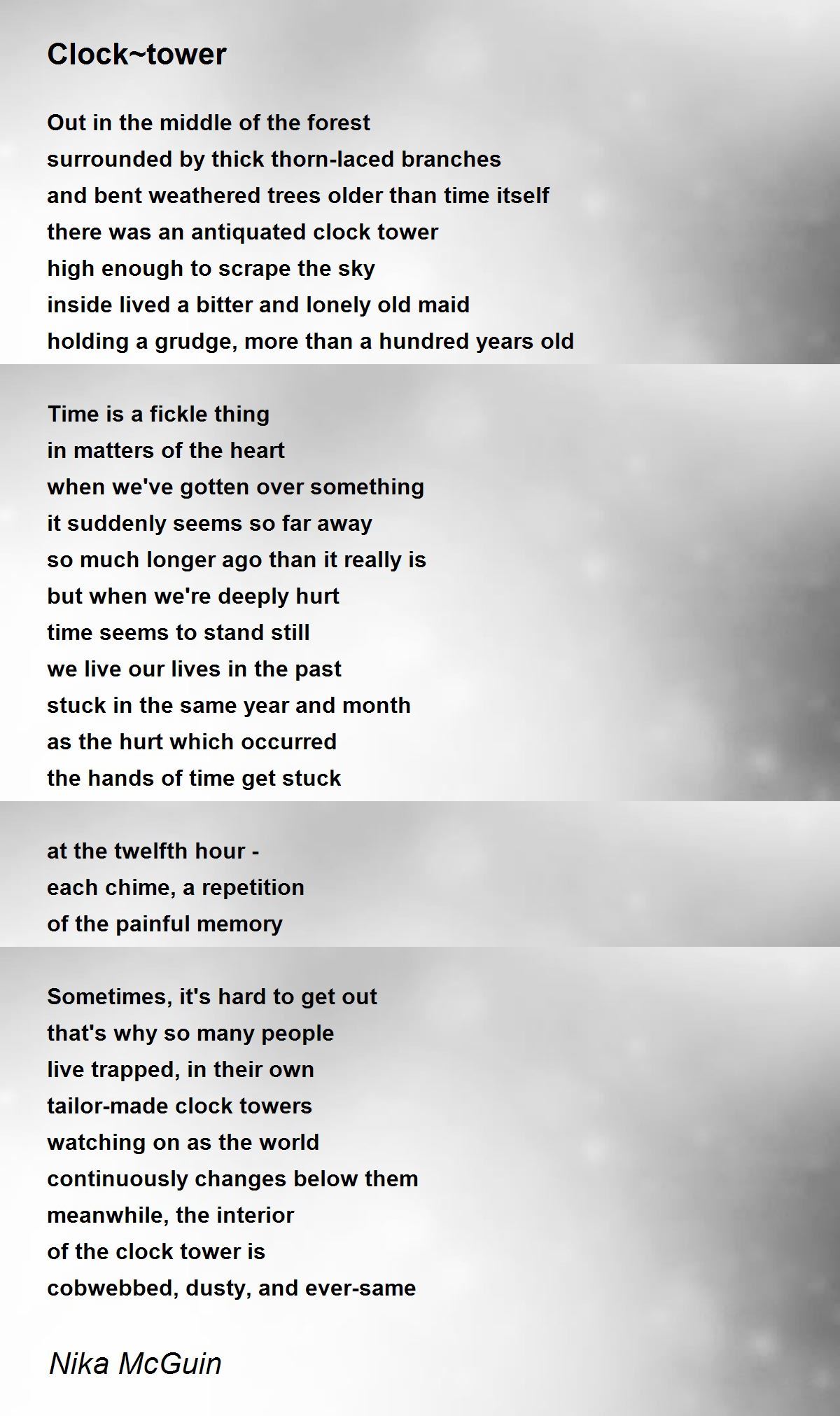 Clocktower Clocktower Poem by Nika McGuin