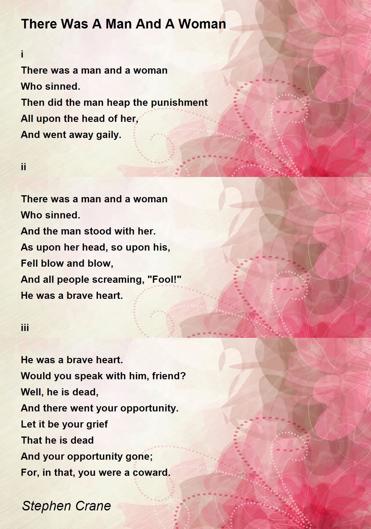 There Was A Man And A Woman Poem by Stephen Crane - Poem Hunter