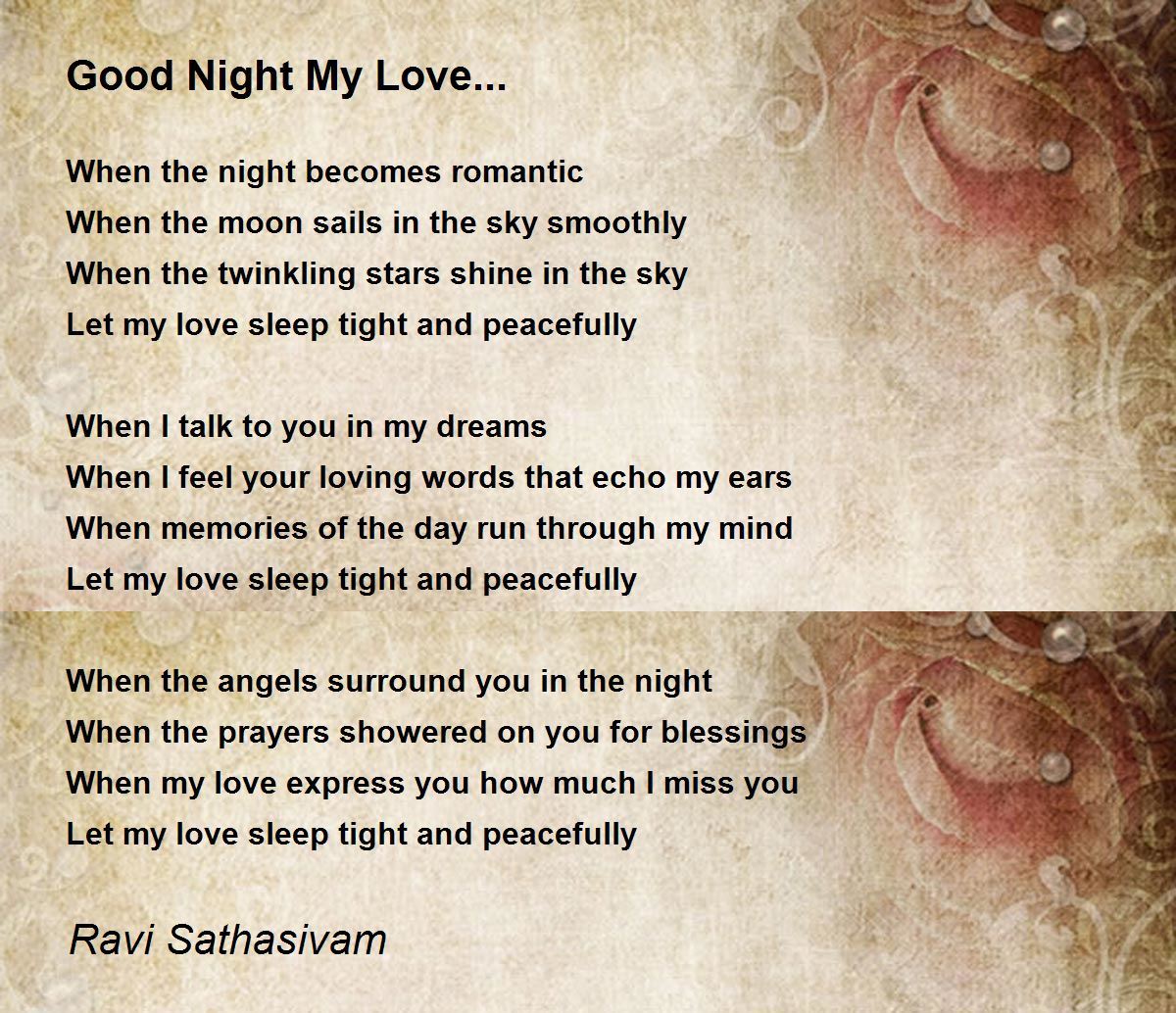 My love poem sweet dreams Sweet Dreams