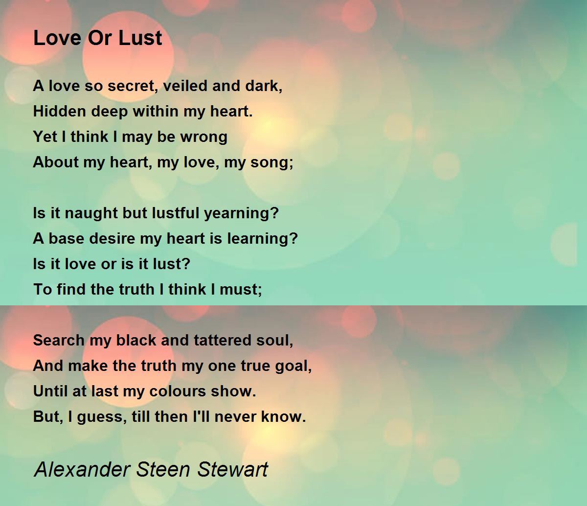 Love or lust is this Lust vs.