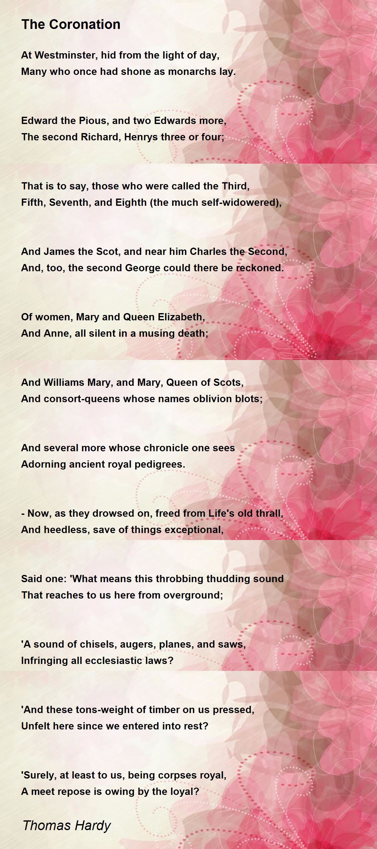 The Coronation by Thomas Hardy - The Coronation Poem