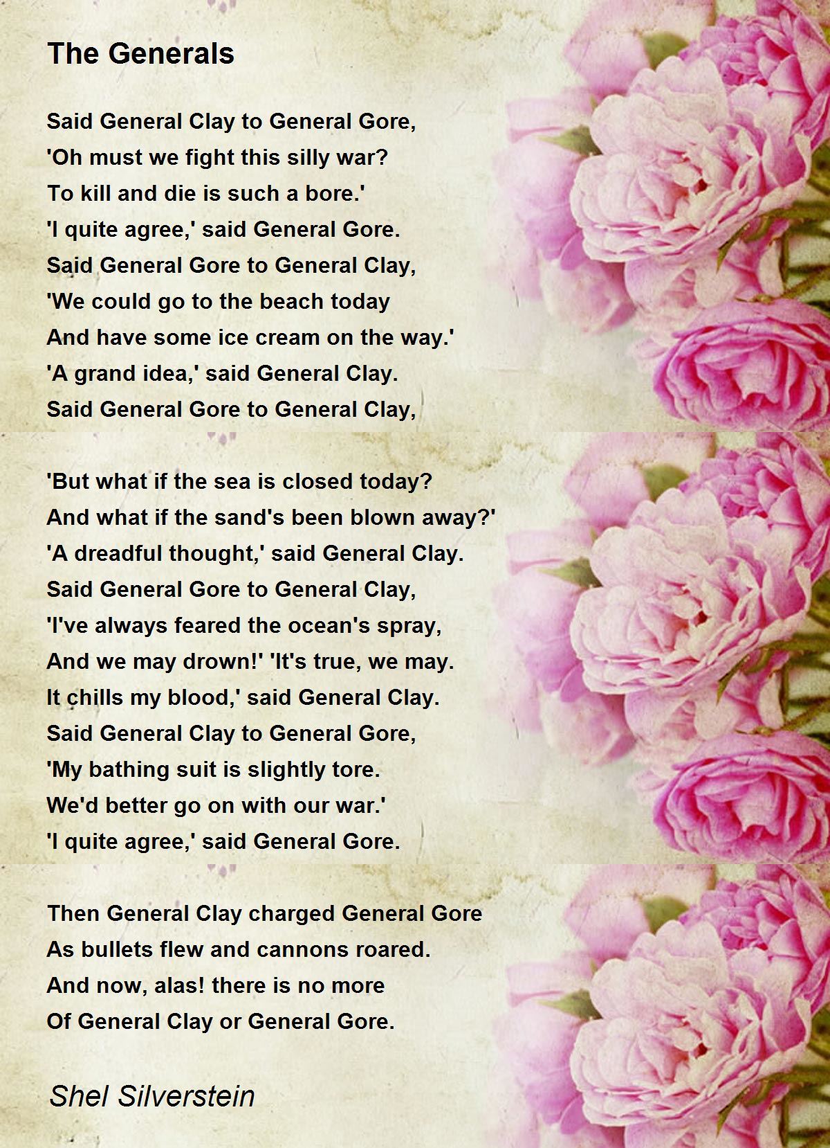 The Generals Poem by Shel Silverstein - Poem Hunter