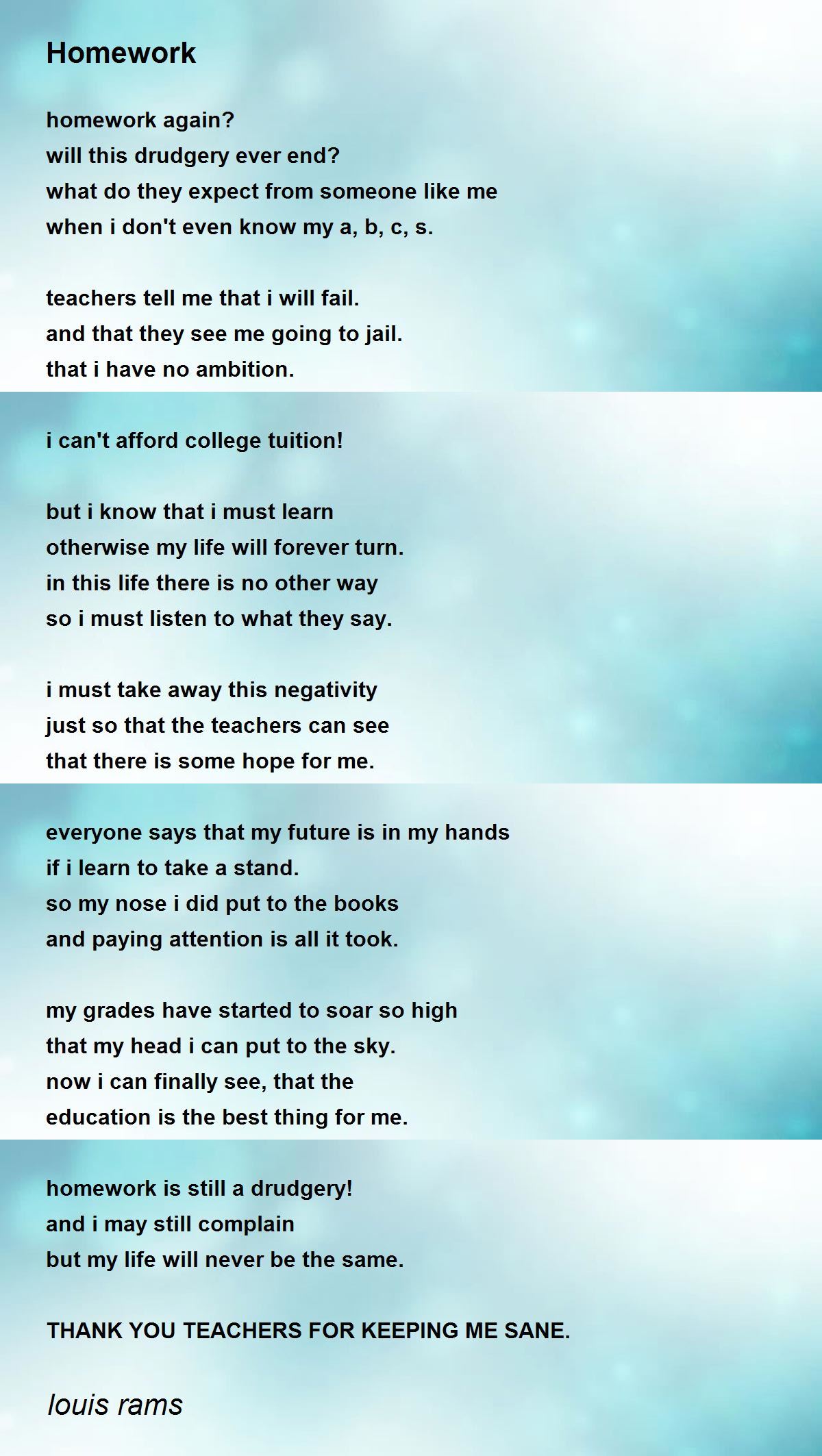 Back to school short poem image