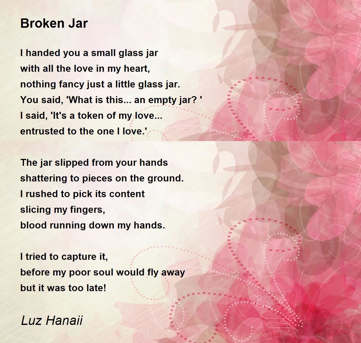 Broken Jar by Luz Hanaii Broken Jar Poem
