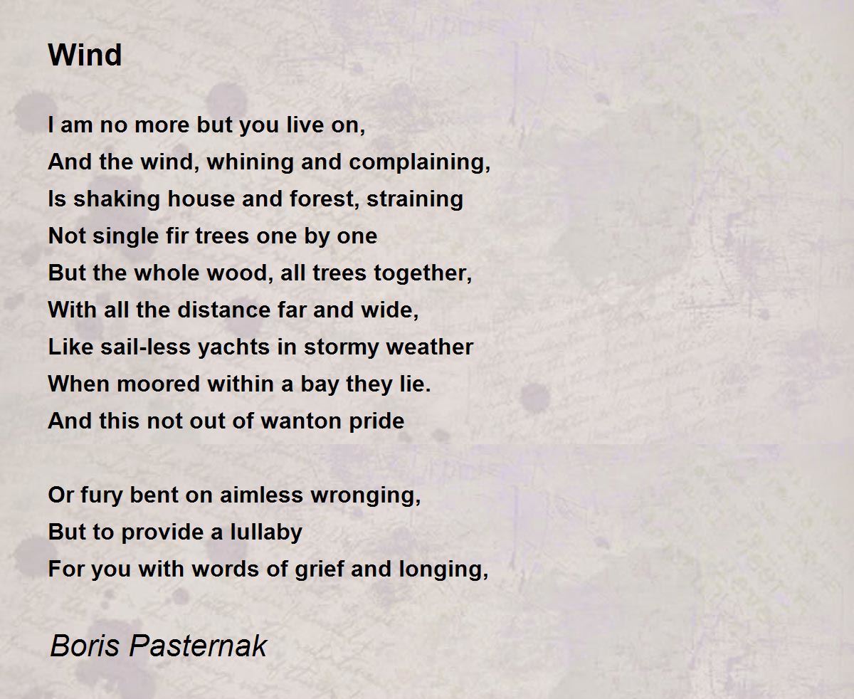 Wind Poem by Boris Pasternak Poem Hunter