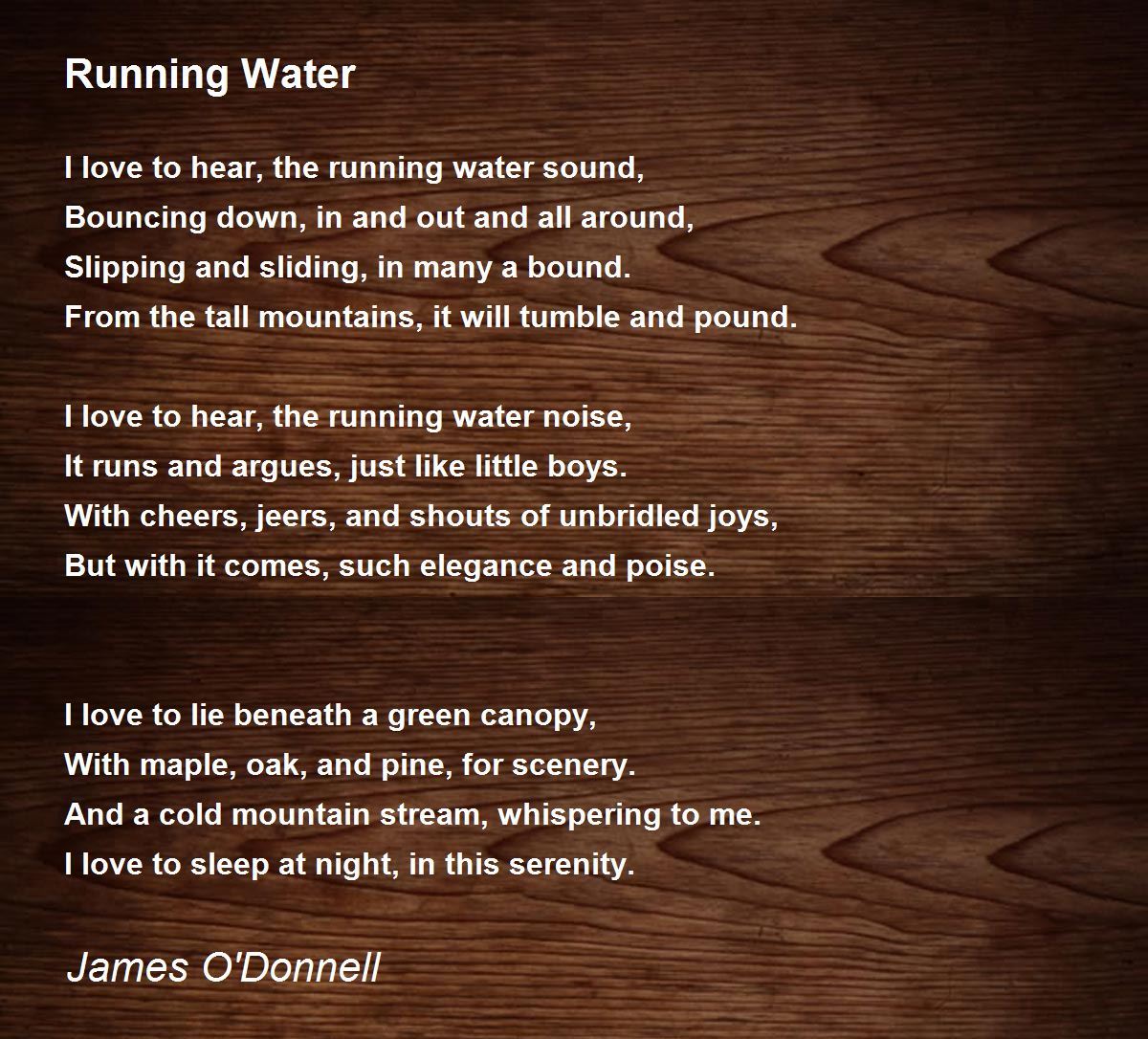 Running Water Running Water Poem by James O'Donnell