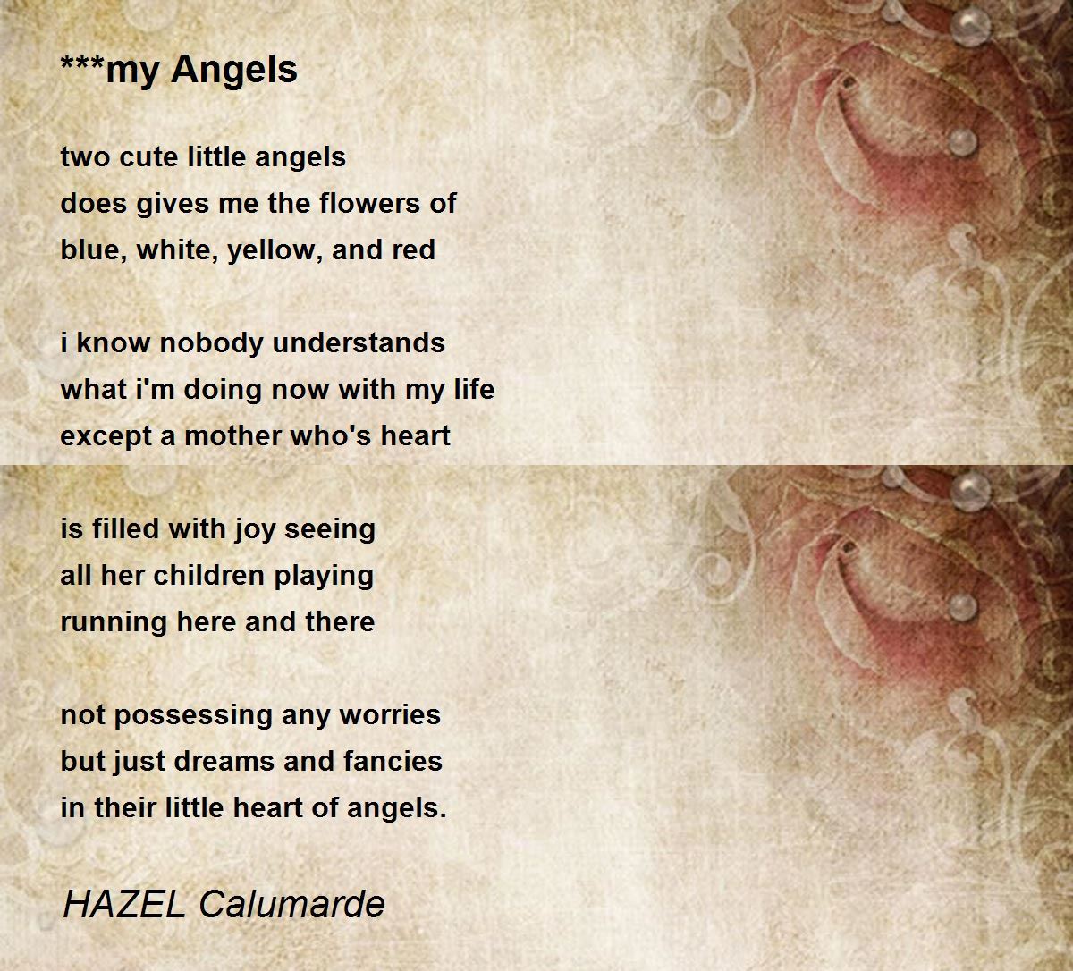 ***my Angels Poem by HAZEL Calumarde Poem Hunter