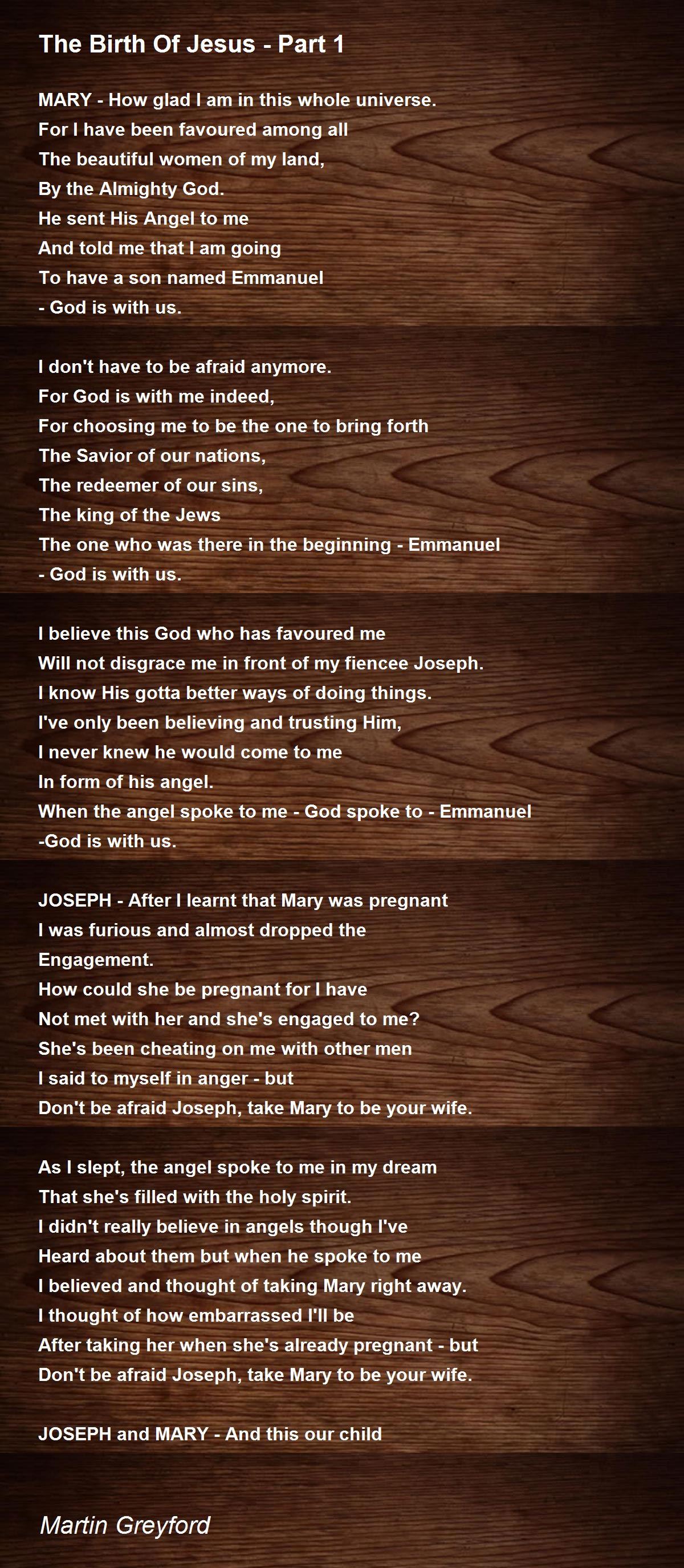 The Birth Of Jesus - Part 1 by Martin Greyford - The Birth Of Jesus