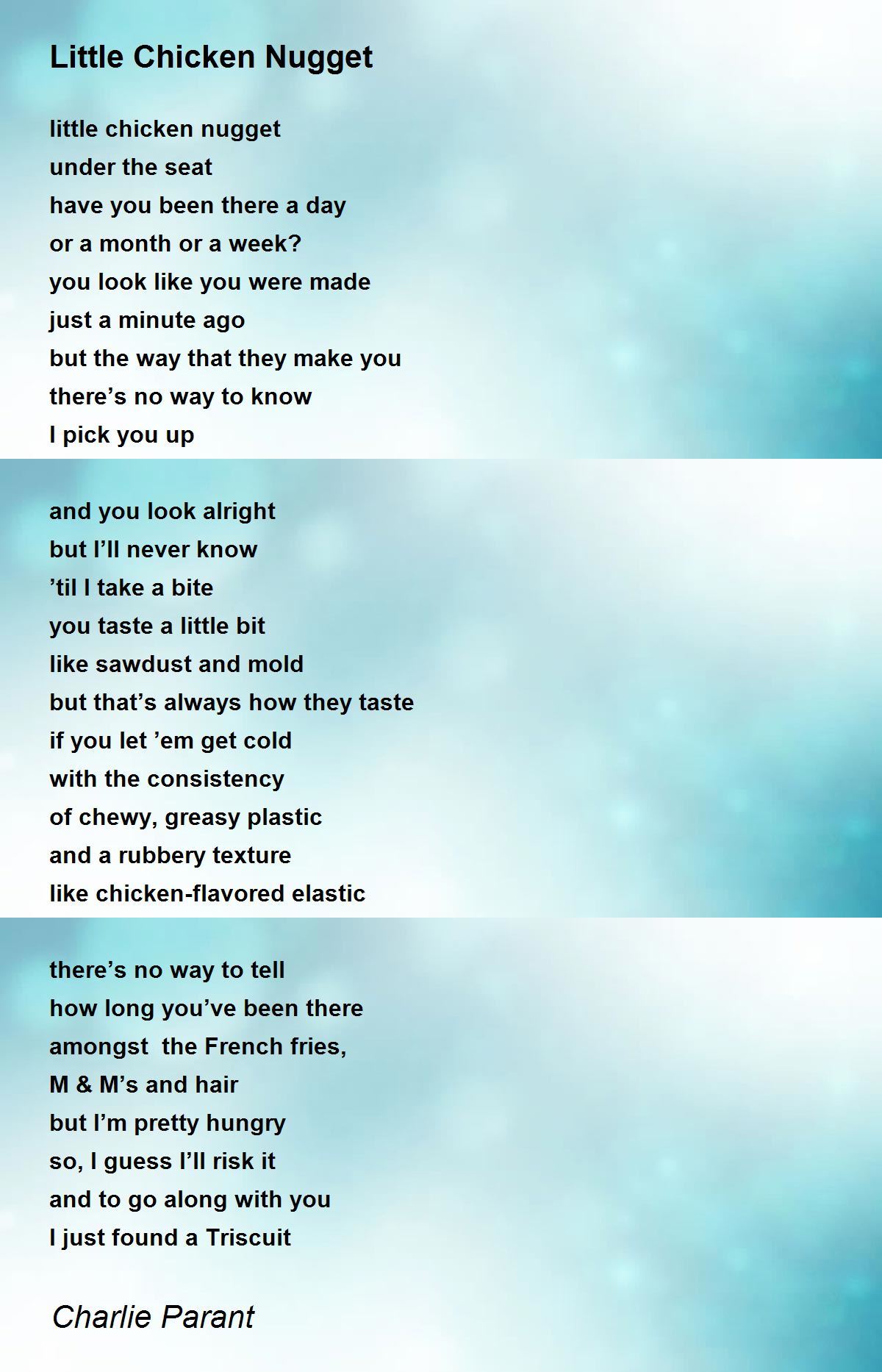 Little Chicken Nugget Little Chicken Nugget Poem by Charlie Parant