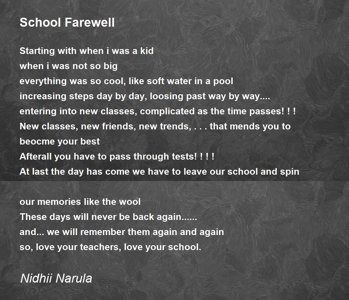 essay of school farewell