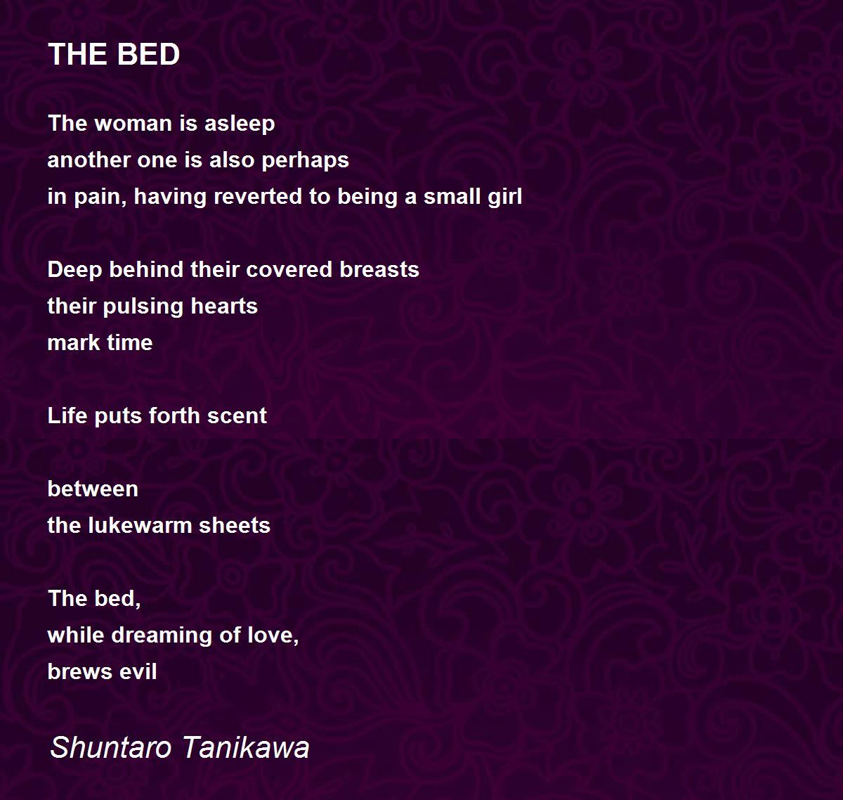THE BED THE BED Poem by Shuntaro Tanikawa